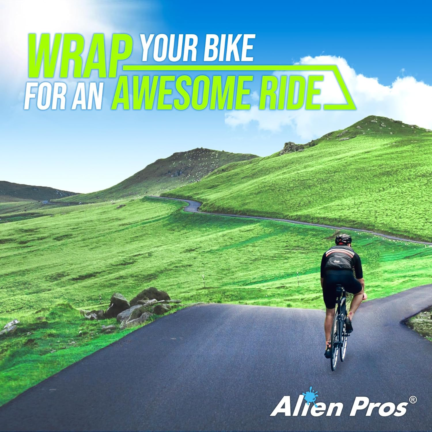 Alien Pros Bike Handlebar Tape Red New Model EP+ (Set of 2) - Wrap Your Bike for an Awesome Comfortable Ride - Enhance Your Bike Grip with These EVA PU plus Bicycle Handle Bar Tape, Red image number 4