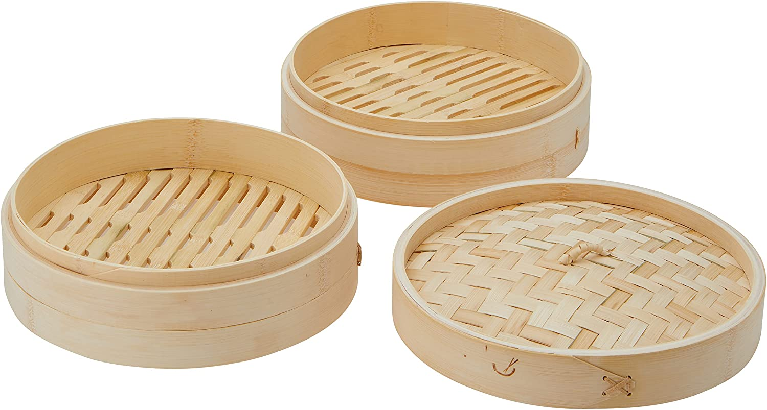 Davis & Waddell D4351 Asia One 2 Tier Bamboo Steamer, Natural image number 2