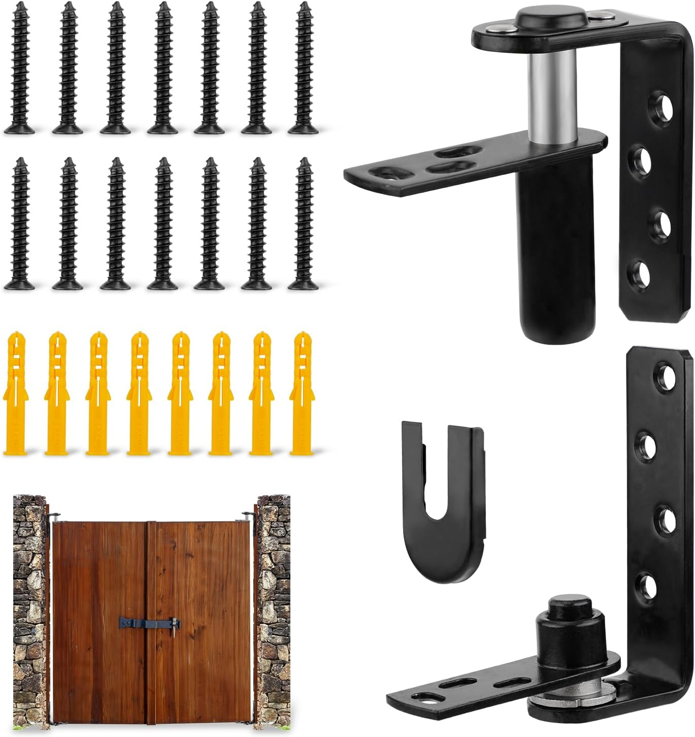 Saloon Door Hinges, Stainless Steel Hinges for Double Hinged Doors 180 Degree Rotation Multiple Uses Door Hinges Hardware Accessories for Bar Cafeteria Saloon Supplies image number 2