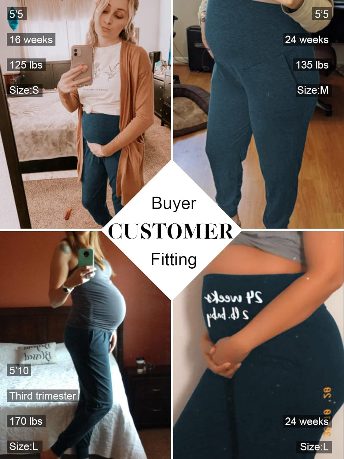 Liu & Qu Maternity Women'S Casual Pants Stretchy Comfortable Lounge Pants image number 4