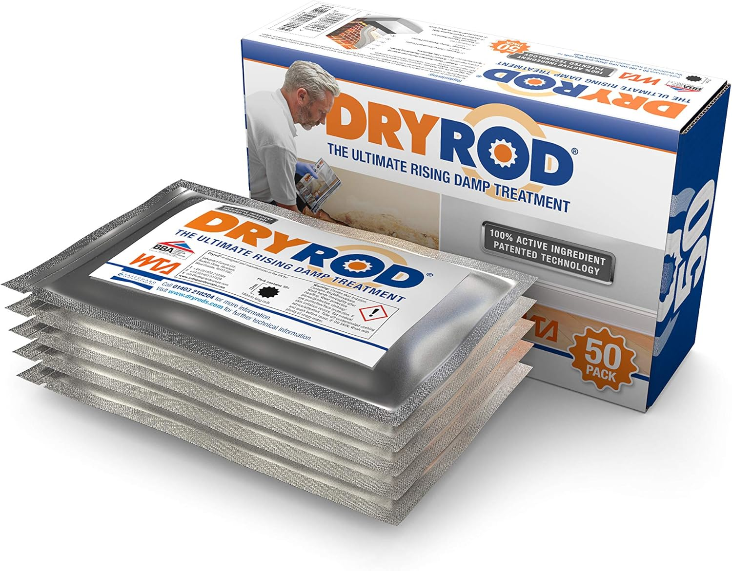 Dryrod Damp Proofing Rods - Next Generation Rising Damp Treatment (50 Pack) image number 3