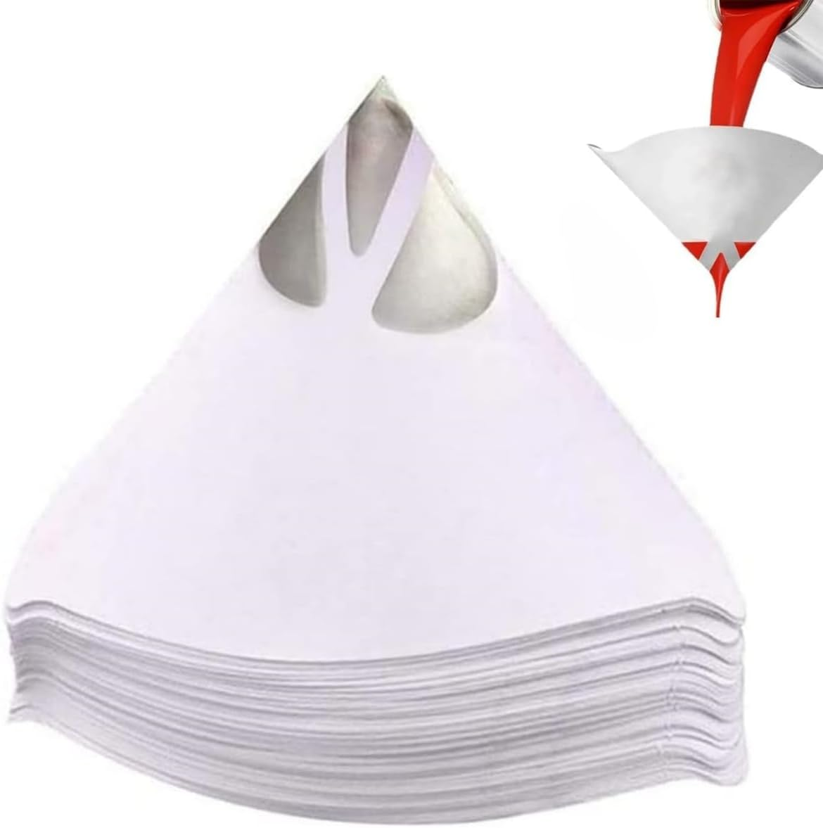 100 PCS Paint Paper Strainers Paint Filter with Fine Nylon Mesh for Automotive,Ywbfove Paint Filter Strainer Replacement for Art Painting,Spray Guns, Arts & Crafts White,Paint Funnel