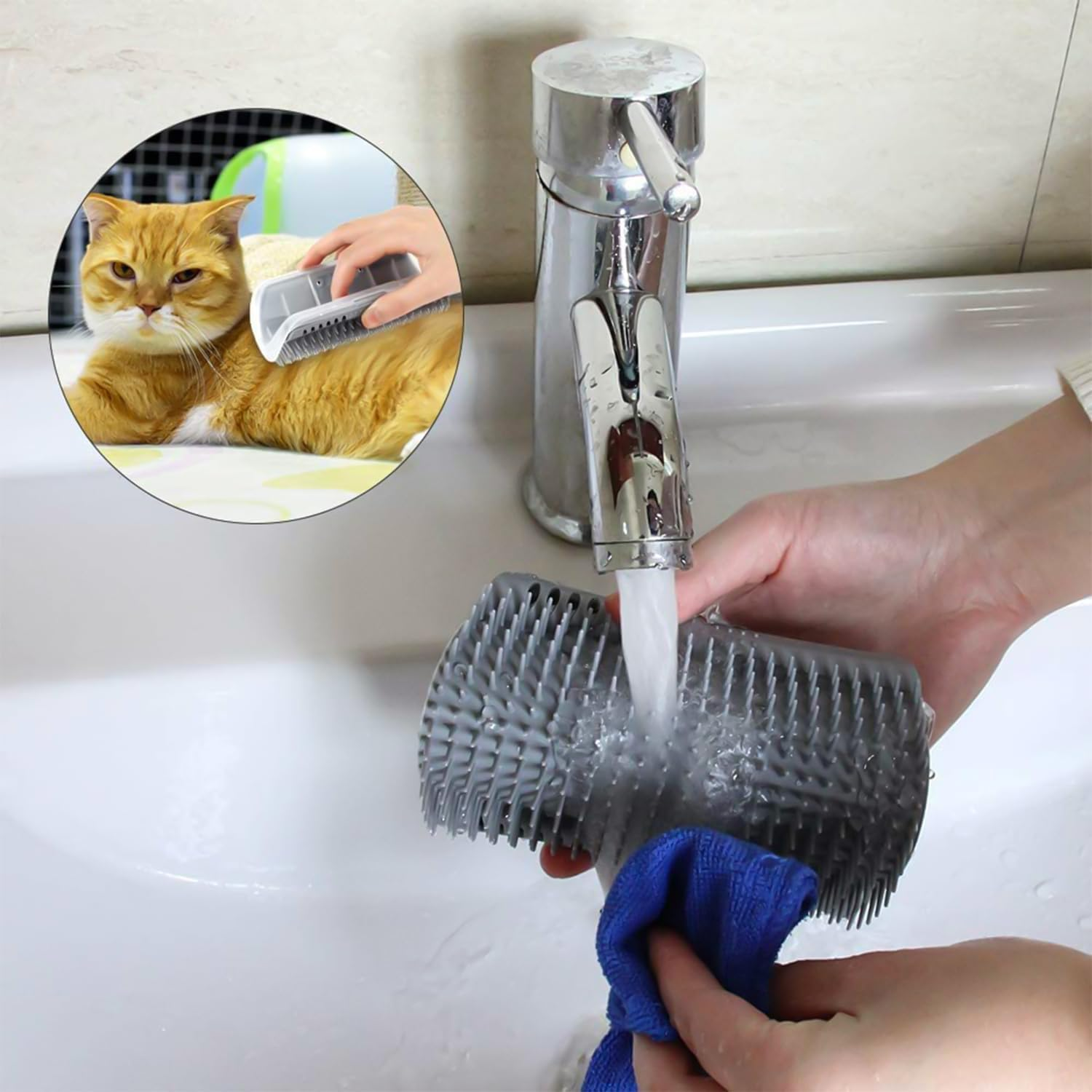 Cat Brush, Massage Corner Cat Brush, Cat Self Groomer, Cat Massage and Hair Removal, Cat Brush Wall, Cat Brush Cat Self Groomer, for Long Hair, Short Hair Cat Massage, Cat Toy image number 6