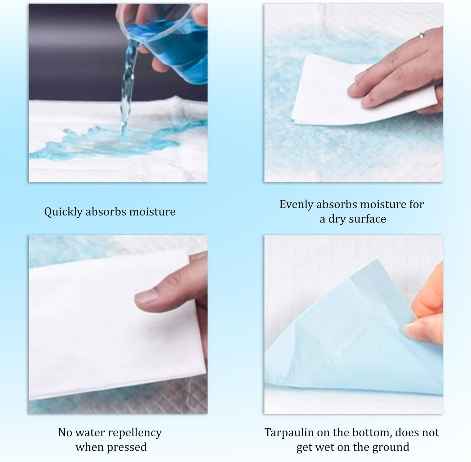 TORMEN Dogs Pee Pads 100 Pack 13" X 17.7" Disposable Ultra Absorbent Leak-Proof Pet Training Pads for Rabbits Guinea Pigs Hamsters Hedgehogs Cats image number 3