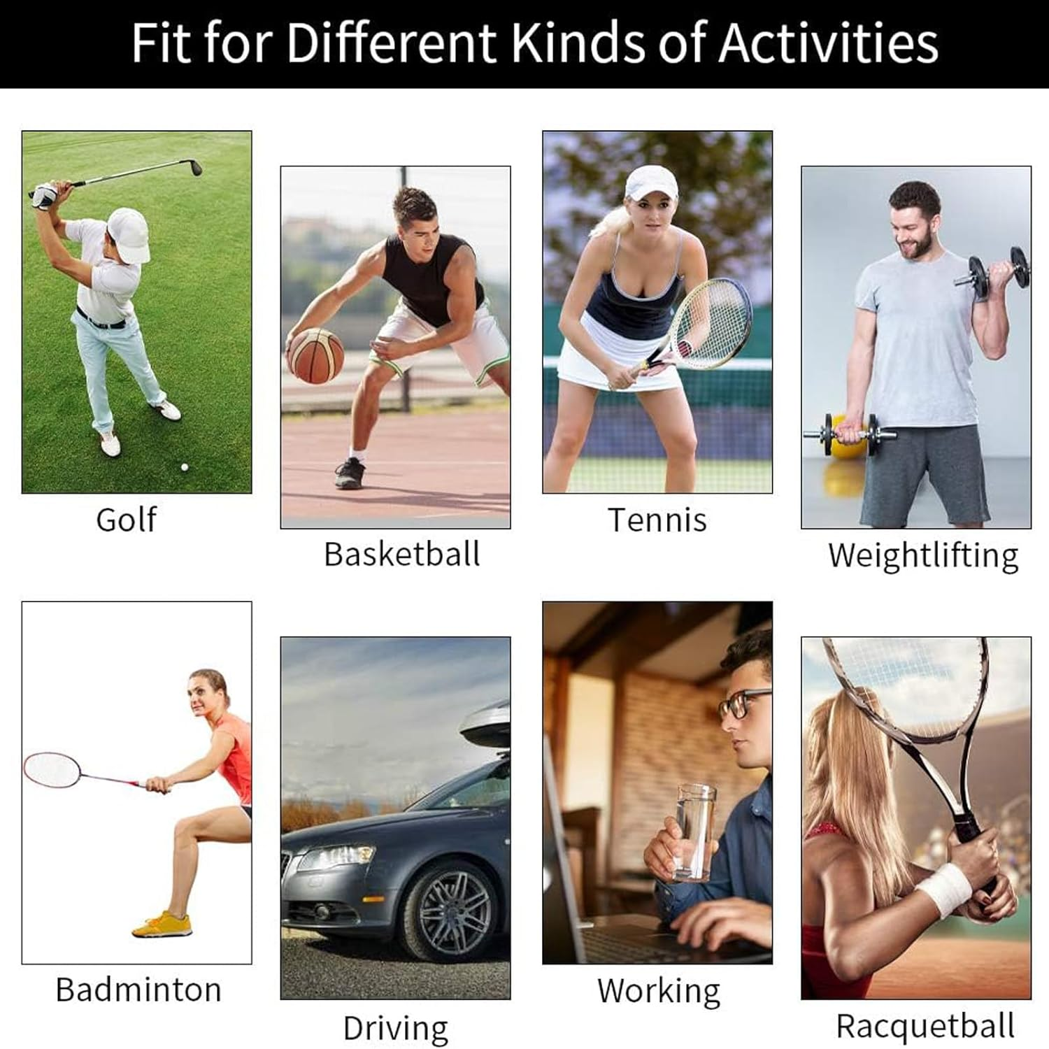 2 Packs Tennis Elbow Brace for Men & Women, Tendonitis Elbow Brace & Strap Golfers Elbow Brace Counterforce Band for Tendon Pain Relief & Support for Forearm (Blue/Black) image number 6