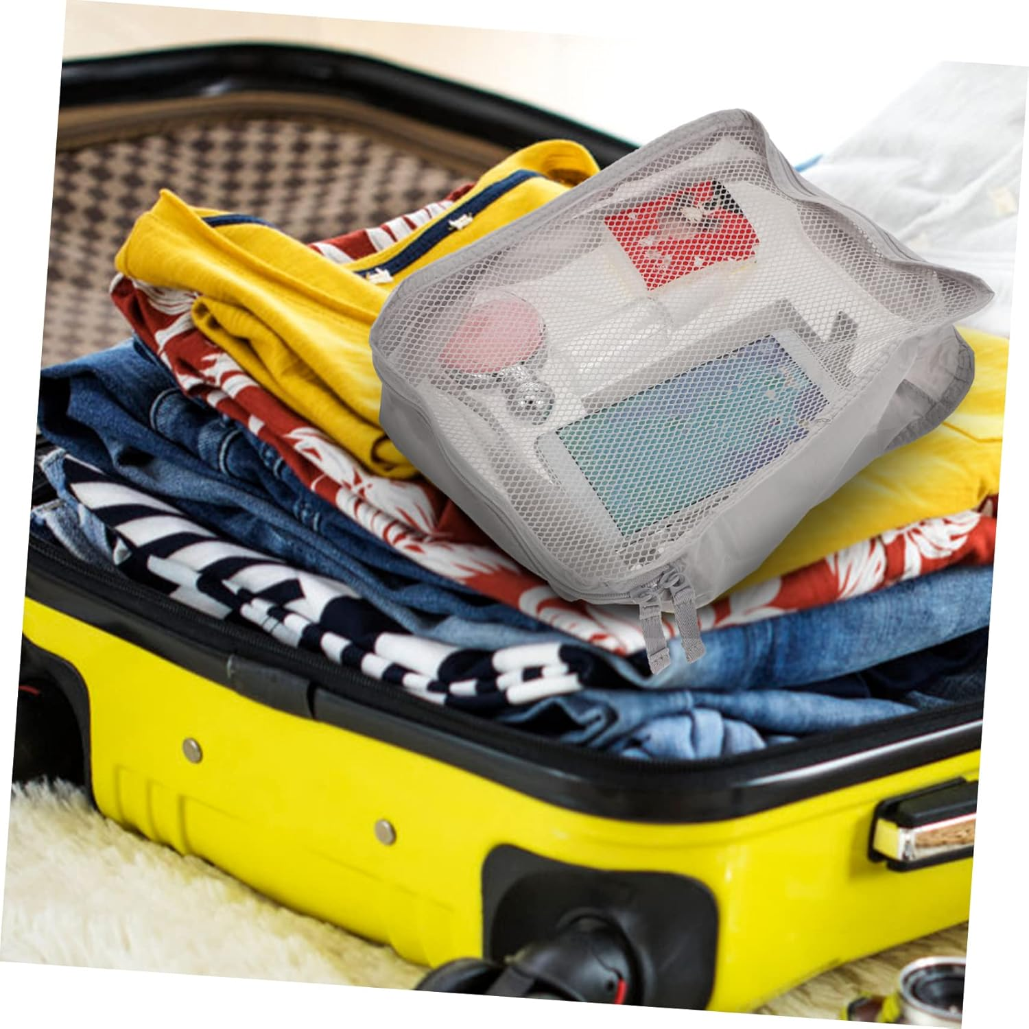 Minkissy Makeup Bag Cosmetics Storage Bag for Travel Use Simple Design Travel Pouch image number 3