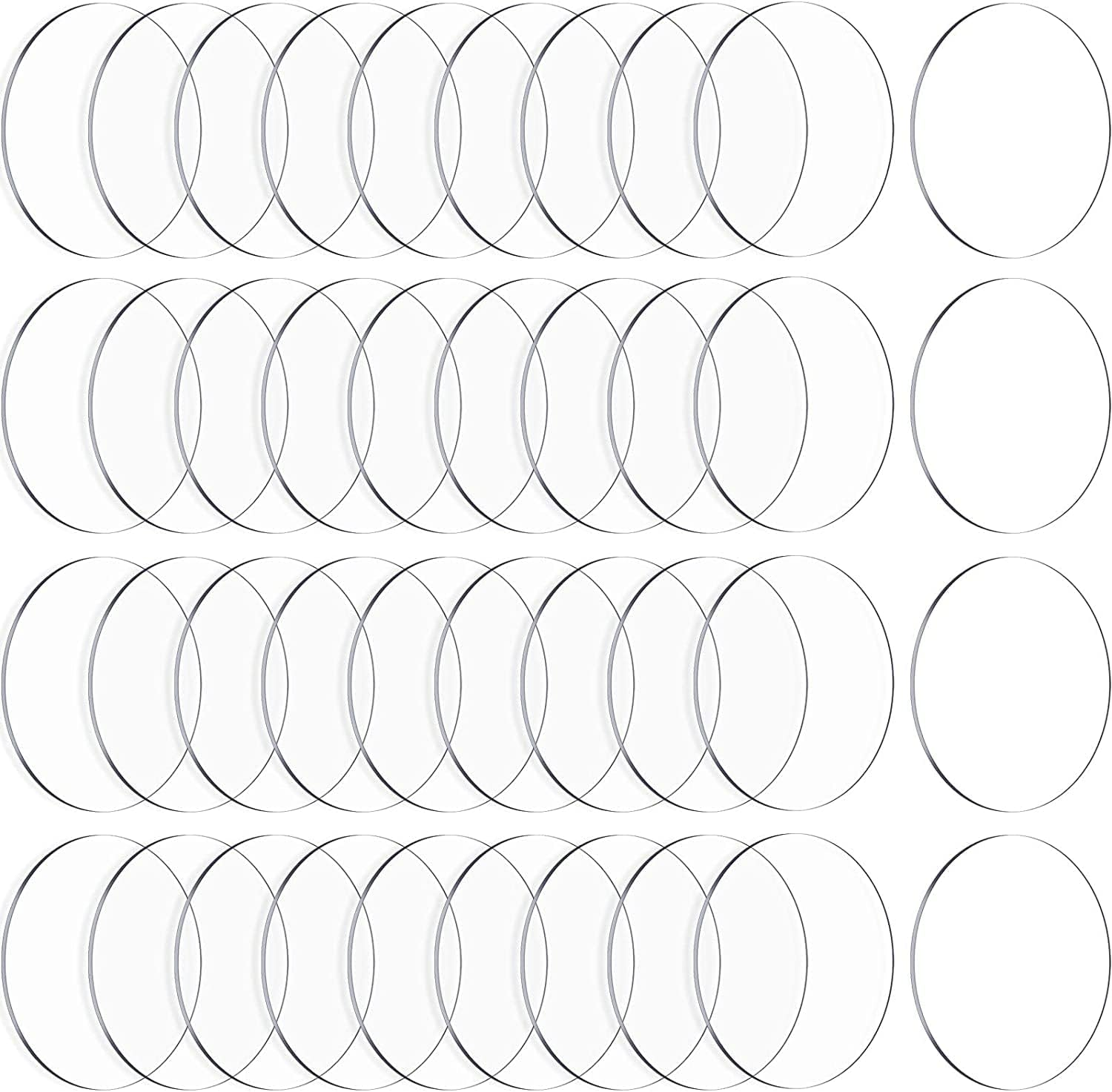 40 Pieces 2Mm Thickness Clear Circle Acrylic Sheets, 10Cm round Panels, Blanks Transparent Circle Disc Ornament for Children Monthly Milestone Cards Picture Painting DIY Arts Crafts Projects Board image number 5