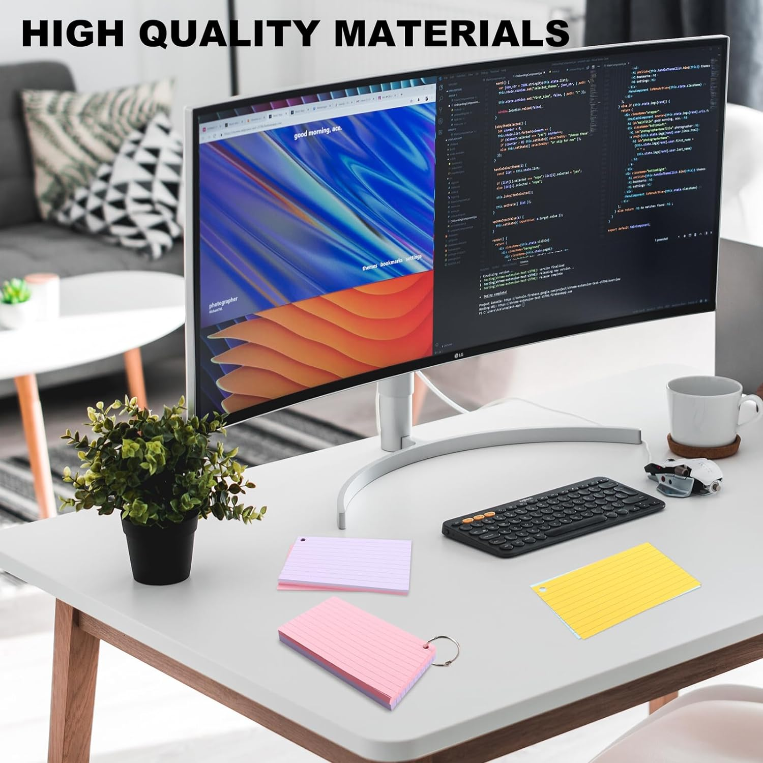 300 Pcs Index Cards，6 Pack Flash Cards Revision Coloured Card Mini Notepads with Binder Rings for Study Office Notepads School Learning Memo 5"&times;3"