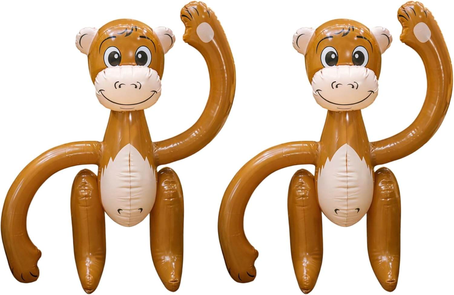 SHATCHI Inflatable Blow up Brown Monkey Chimp Tropical Summer Pool Beach Hawaiian African Fancy Dress Party Decoration Hen Stag Do Accessories, (1Pc-12Pcs), 2Pcs image number 6