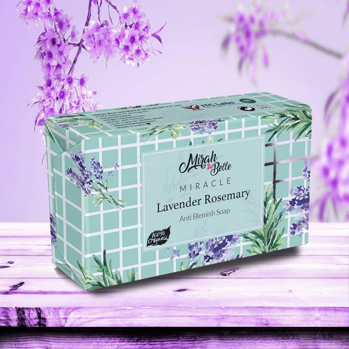 Mirah Belle - Lavender, Rosemary Cleansing Soap - (125 Gms) - Organic, Natural, Vegan and Handmade - anti Acne and Pigmentation - Best for Men and Women - Face and Body Soap Bar - 125 Gms image number 1
