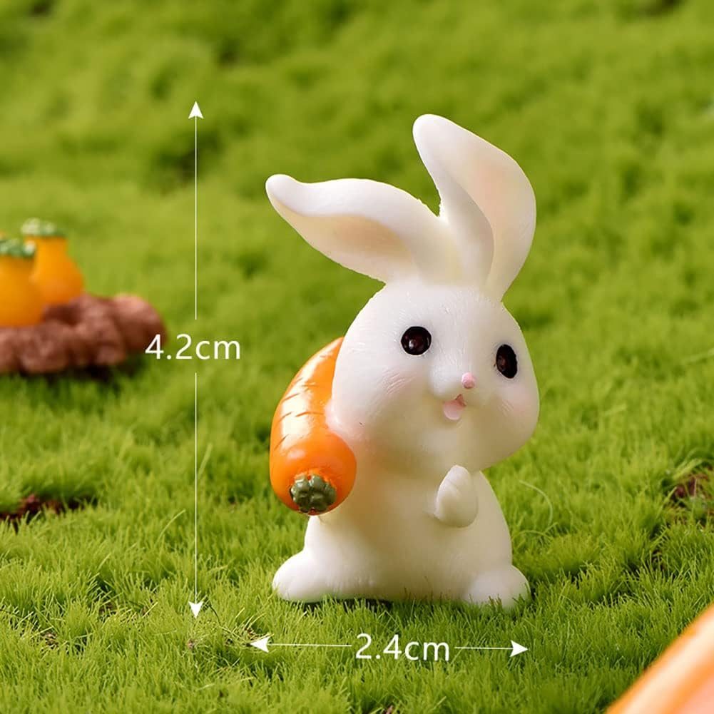 12 Pcs Cute Animal Rabbit Character Toys Cake Toppers, Rabbit Figures Collection Playset Fairy Tale Garden Decoration Christmas Birthday Gift image number 2