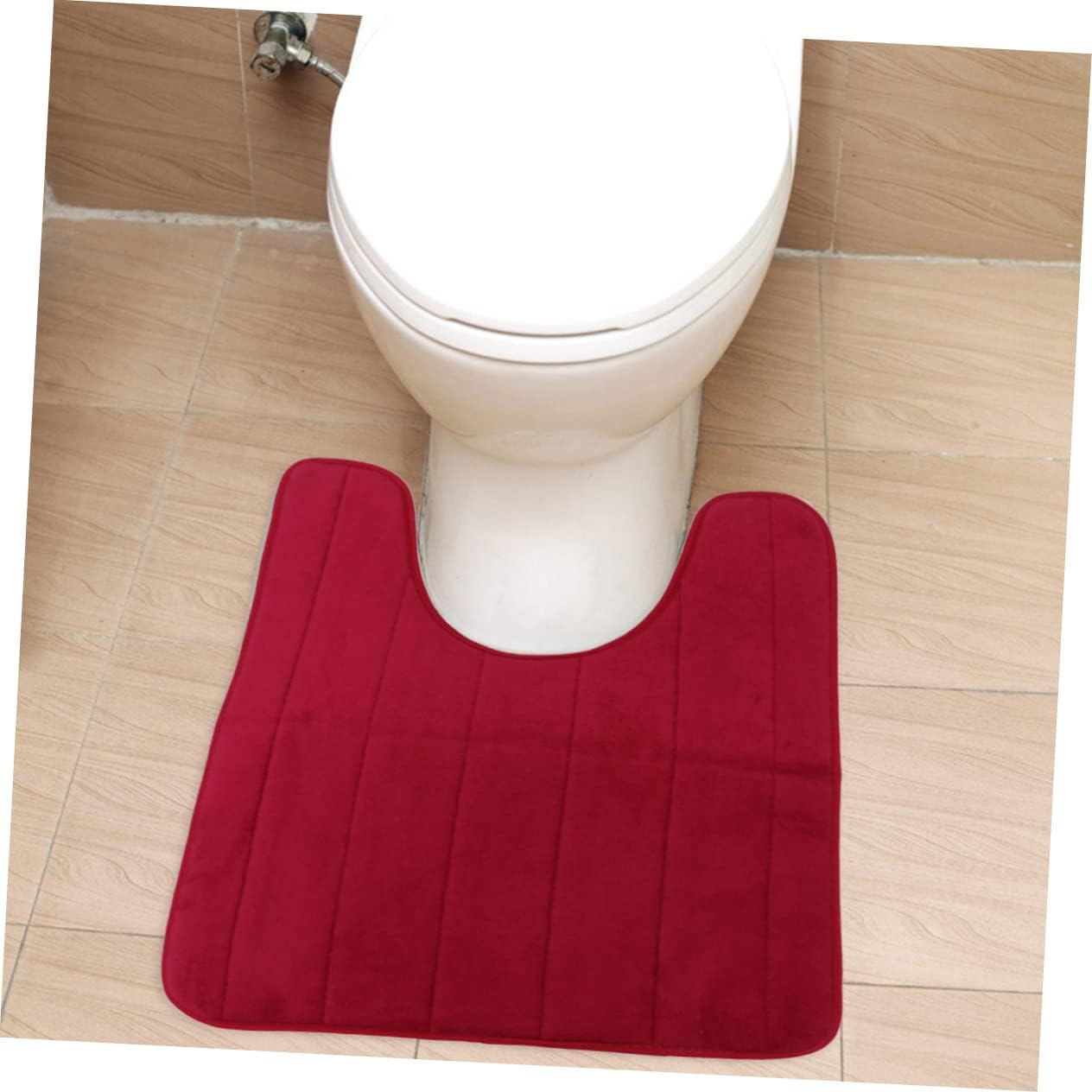 Shape Thicker Cotton Toilet Seat Pads Washable and Stretchable Universal Bathroom Accessory Wine Red Ideal for Standard Toilets - As Shown image number 4