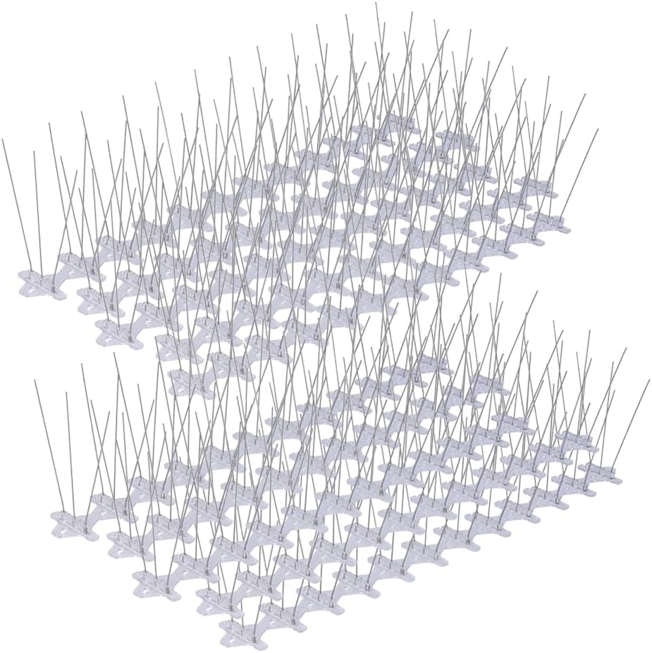 Skycabin Stainless Steel Pre-Assembled Bird Spikes for anti Seagull Possume Magpie Covers 4.8M Bird Deterrent Spike Fence to Keep Pigeon off from Garden Balcony Roof Window