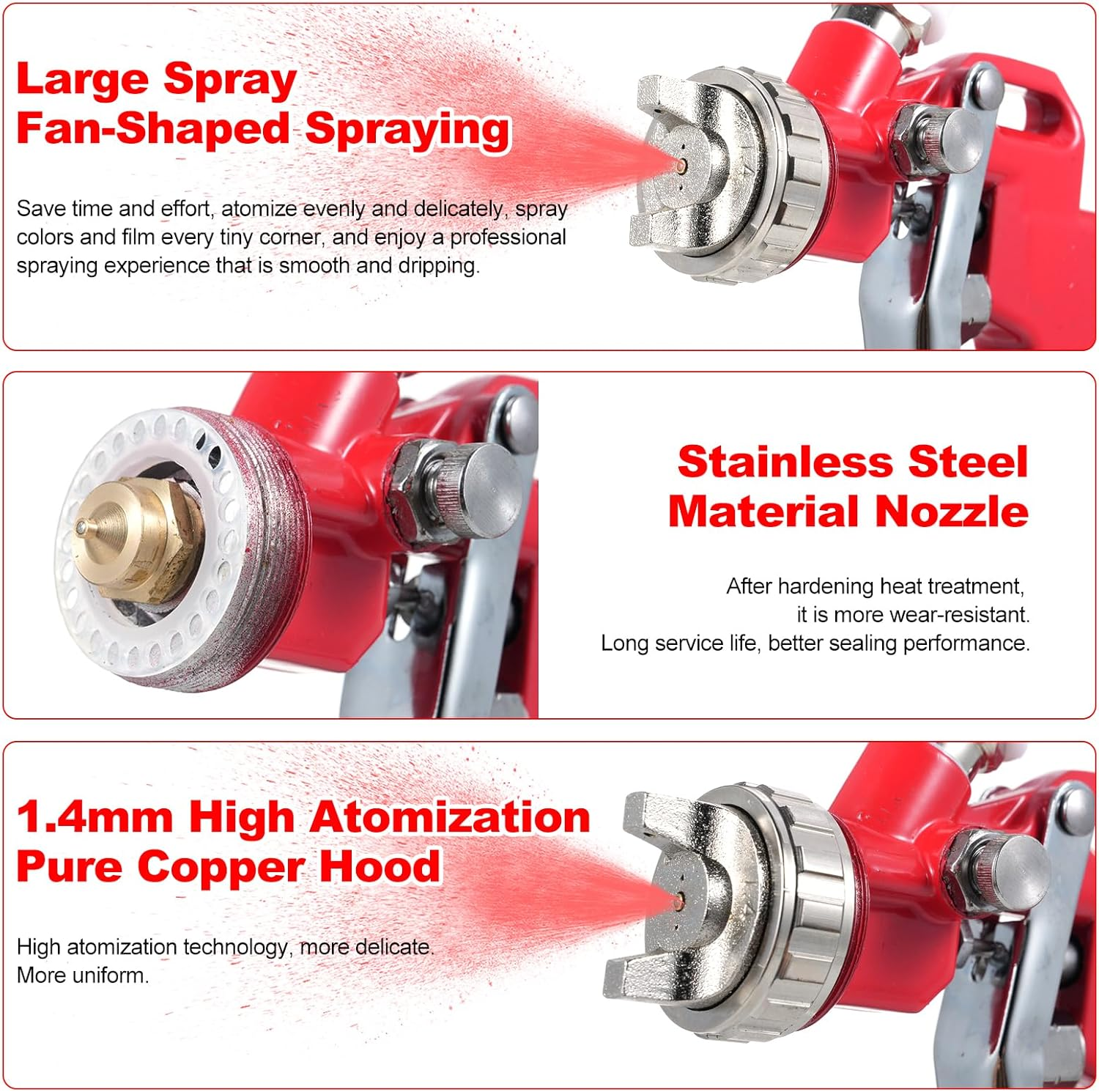 Spray Air Paint Sprayer Kit with 1.4Mm Nozzle and 600Ml Fluid Cup for Walls Automotive Home Improvement image number 4