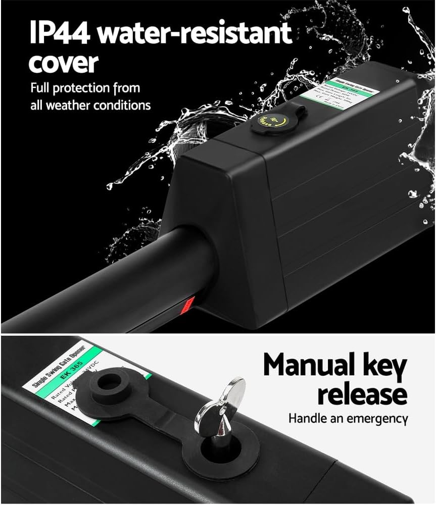 Single Swing Gate Opener, Electric Home Security Door Lock, 300Kg 5M Rails 3 Remotes 50W Motor Automatic IP44 Water-Resistant Covers All Hardware Accessories image number 2