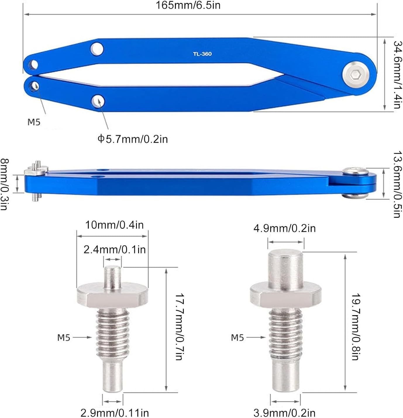 Pin Spanner Wrench Set,Double-Headed Aluminum Alloy Bike Wrench for Shock Absorber Repair and Cycling Maintenance in Home Garage image number 4