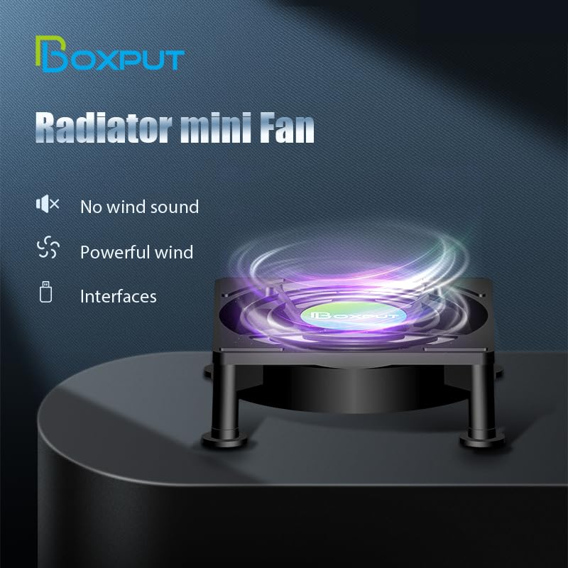 BOXPUT Mini USB Cooling Fan 80Mm Quiet Noise Reduction 5V Airflow Fan with Rubber Feet for Router TV Box Mini PC and Radiator Electronics image number 3