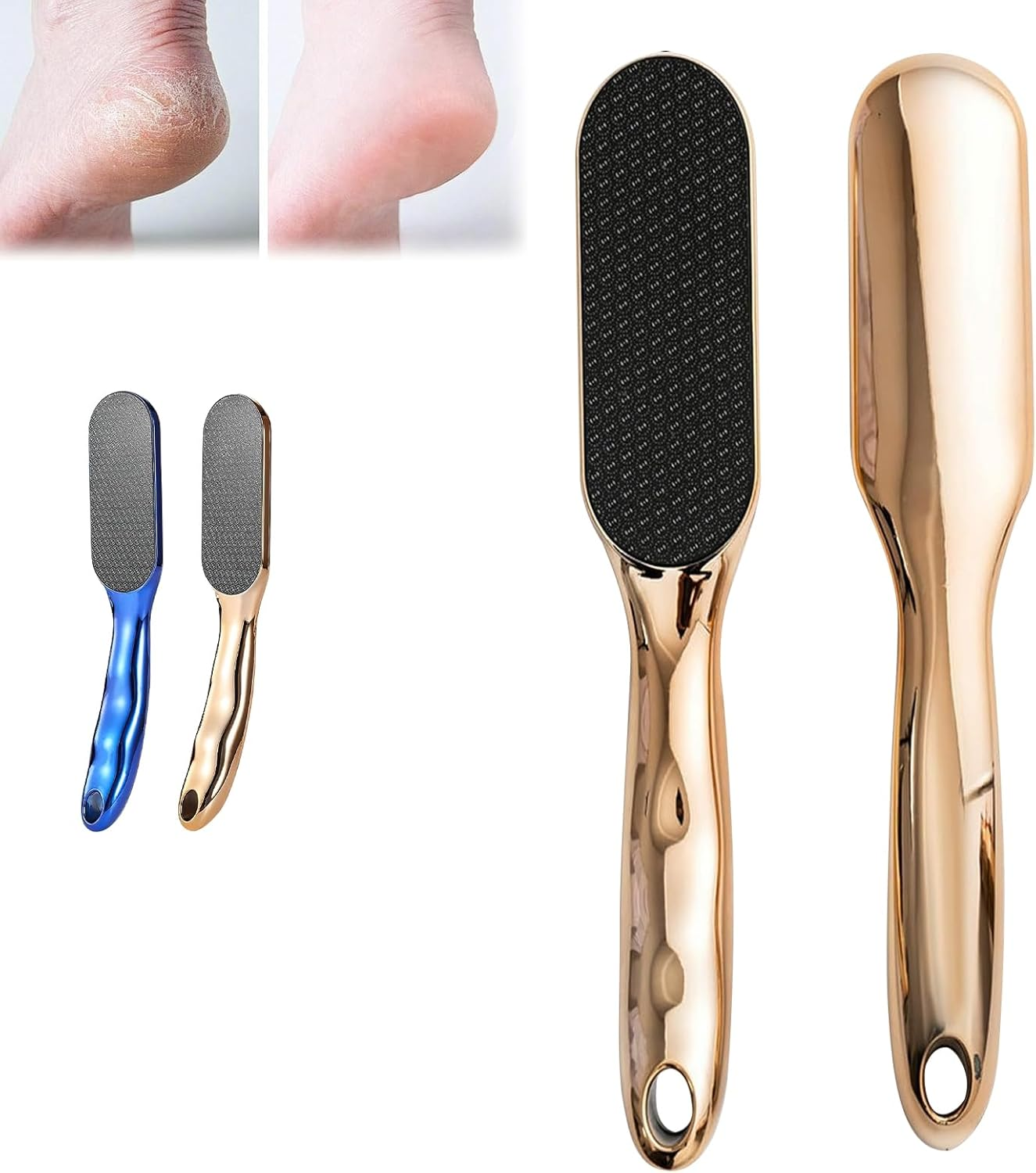 Veinsgrain Foot File, Nano Glass Foot File, Hard Skin Remover Nano-Glass Foot File, Veins Grain Foot File, Professional Foot Care Tools, Pedicure Tool for Smooth Feet (Gold)