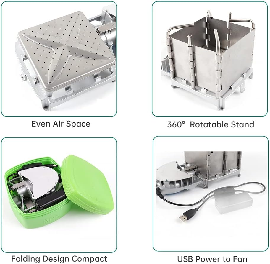 Camping Wood Stove, Portable Wood Burning Stove Can Be Connected to Power Bank image number 3