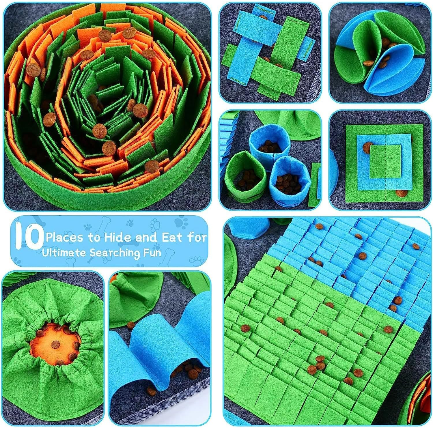 Bytebliss Snuffle Mat for Dogs, Interactive Feeding Game for Boredom and Mental Stimulation, Sniff Mat Helps Small Dogs and Cats Slow Eating and Keep Busy image number 2