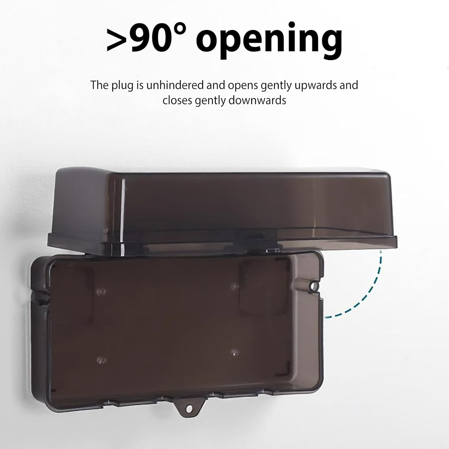 Generic Waterproof Cable Box Cover, 6 Outlet Holes Waterproof Electrical Box Cover, Lockable Outdoor Socket Box Rainproof Large Space for Socket Assistant, XV2S0LBRRQD5THD07 - White image number 2