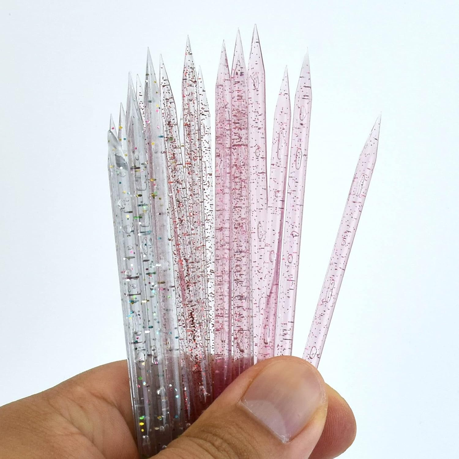 100 Pcs Crystal Cuticle Sticks, Double Heads Cuticle Pushers Sticks Remover, Nail Art Manicure Pedicure Tools (Red)
