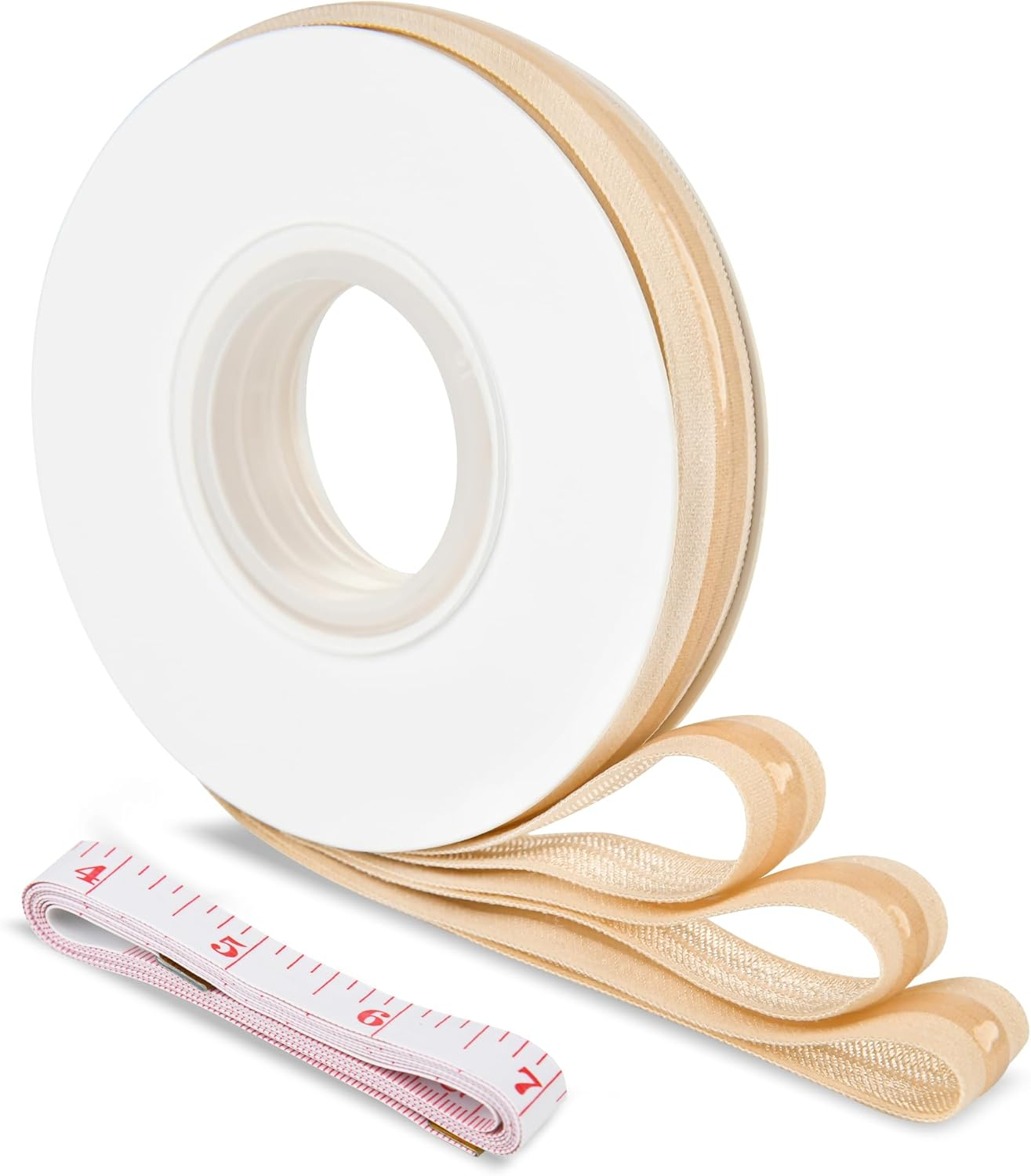Yuhangilx Silicone Gripper Elastic for Clothing,5 Yard per Roll,5/8 Inch Width,Non-Slip Stretchy Silicone Elastic Band for Sewing,For DIY Garment Accessory & Hairbow,Multi Colors(Nude)