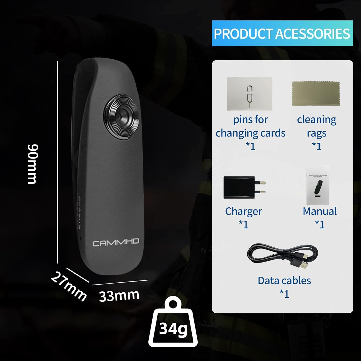 CAMMHD 1080P Mini Body Camera, 32GB Small Pocket Cam with Magnetic Clip, No Wifi Blutooth, Portable Video Recorder Suitable for Cycling Motorcycle Travel Hiking Walking Security image number 5