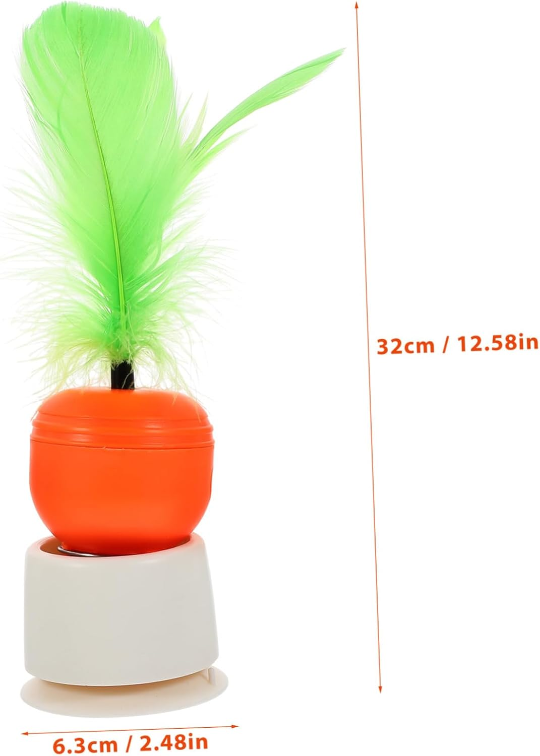 Cat Treat Dispenser Interactive Carrot Shaped Spring Teaser with Suction Cup for Indoor Cats Engaging Slow Spill for Pet Rooms and Stores image number 3