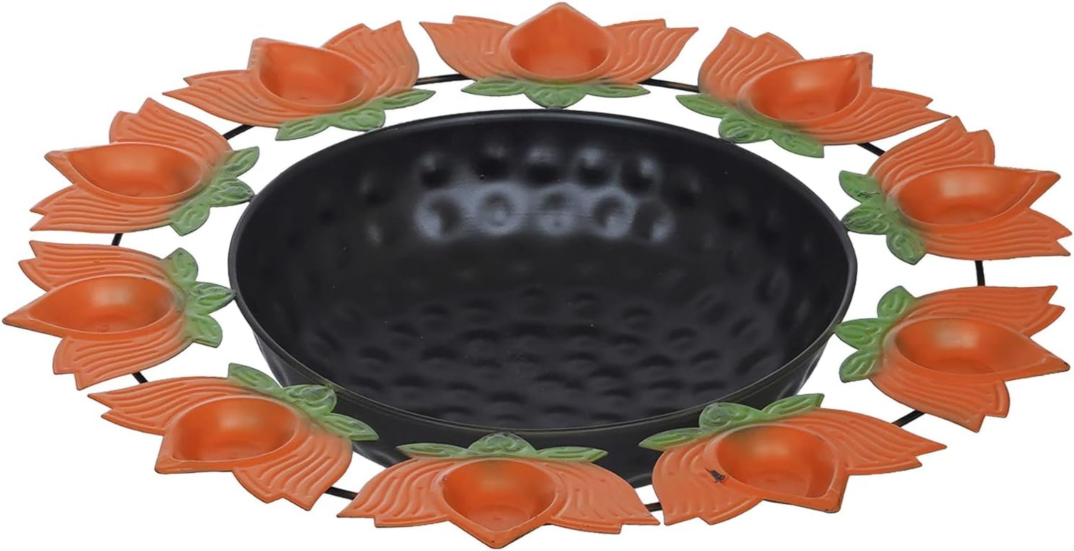 Webelkart Urli Bowl Set of 3 Lotus Diya Metal Urli Pot Potpourri Bowl for Home and Office Decor & Festival Gift,Water Floating Flowers and Tealight Candle Holder for Vastu, Pooja and Home Decoration