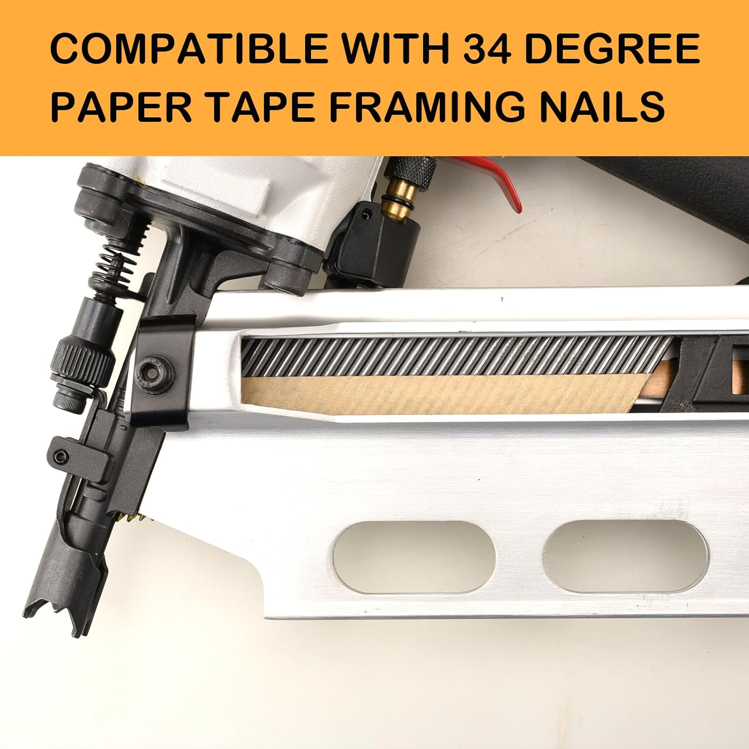 BHTOP 3 Inch X .120 Framing Nails, Smooth Shank Paper Tape Nails for Framing Nailer，34 Degree Bright Finis Collated Nails 1000 Pack image number 3