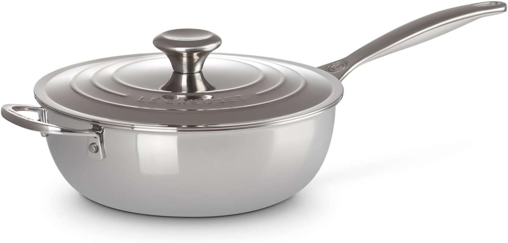 Le Creuset Signature European 3 Ply Stainless Steel 24Cm Chef Pan with Nonstick Coating Includes Lid image number 6