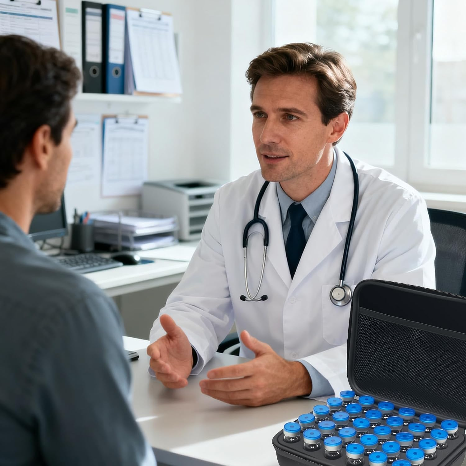 Insulin Cooler Travel Case, 30-Slot Insulin Pen Case Storage Box, Medical Cooler Bag for Travel , Suitable for Standard 10Ml U-100 Insulin Vials, Safe, Snug-Fitting, and Reliable Vial Protector (Black) image number 5