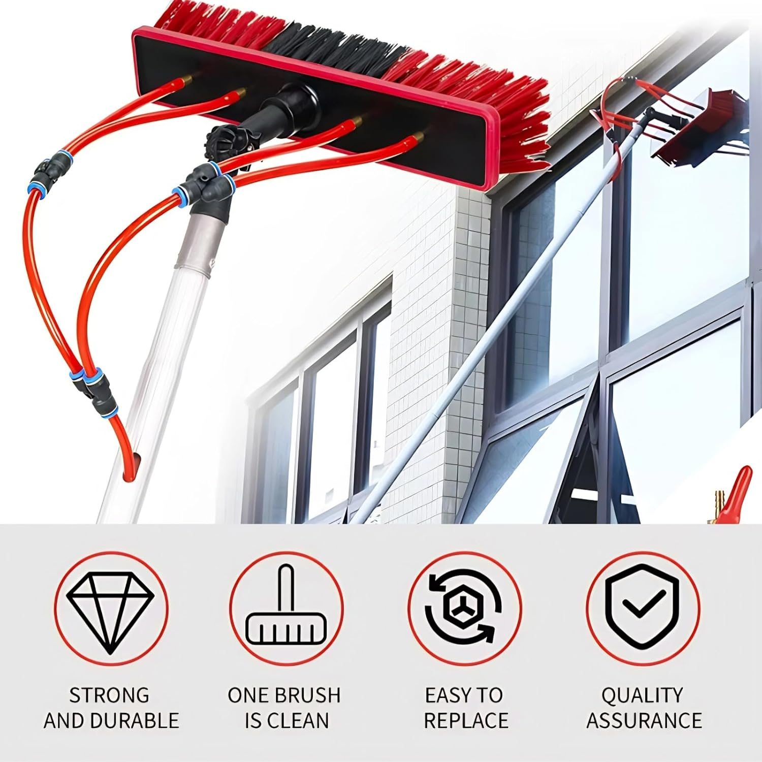Solar Panel Cleaning Brush Water Fed Cleaning Kit Extended Pole Design for Household Use image number 6