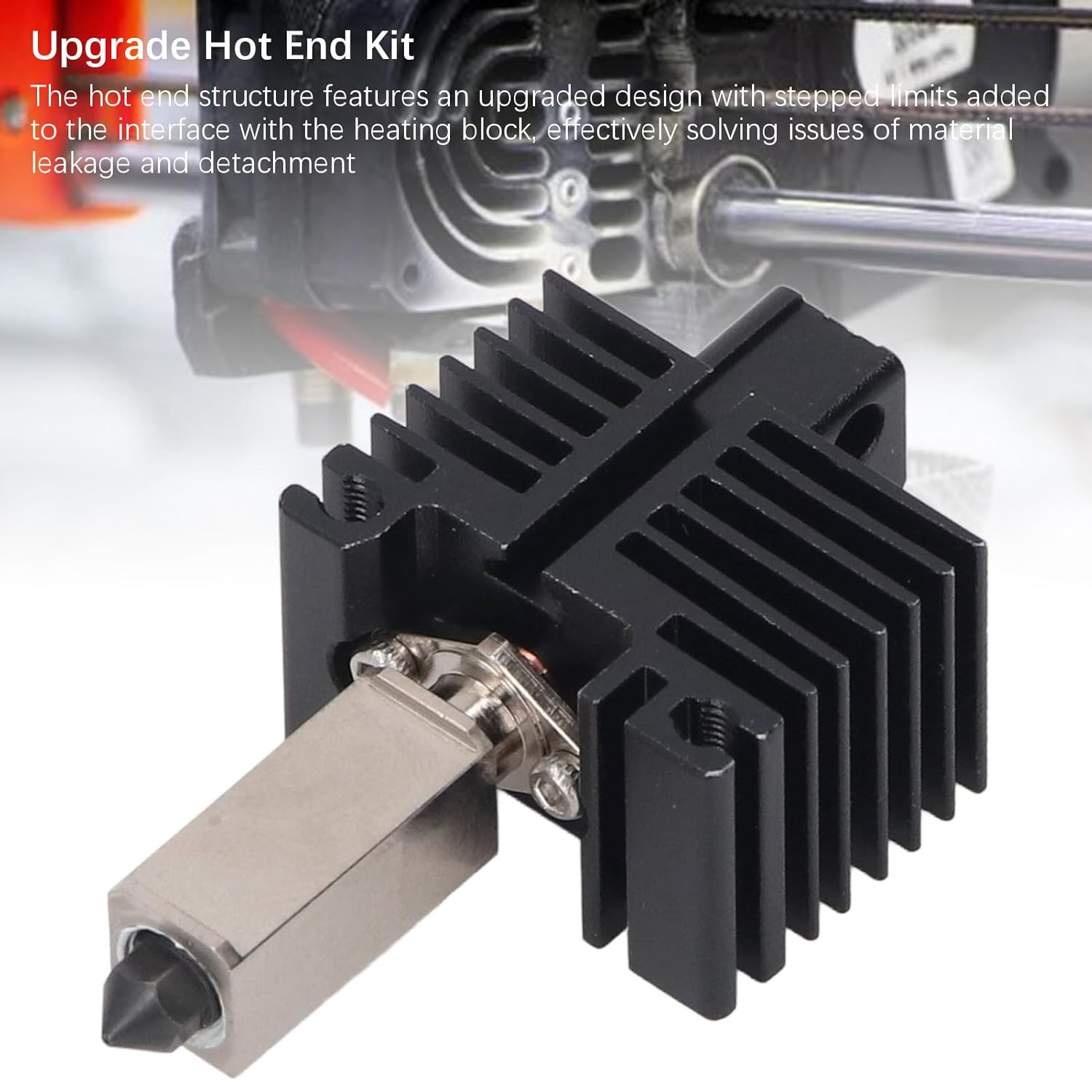 Upgrade Hotend Kit for Lab 3D Printer, 0.2MM Removable Hardened Steel Nozzle Extruder Hot End with Cooling Fan, Heating Block and Nozzle for Lab 3D Printer image number 2