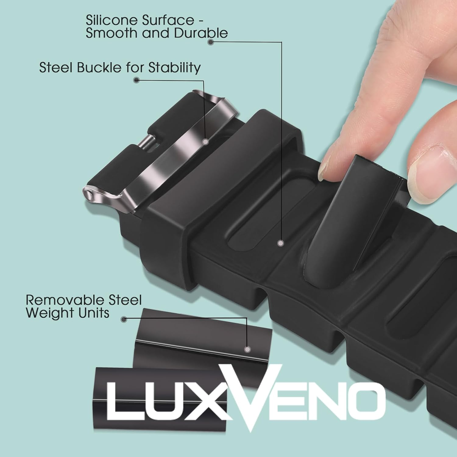 Luxveno Wearable Wrist and Ankle Weights 1 Lb Set of 2, Ankle Weights for Women and Men, Wrist Weights for Pilates, Yoga and Walking Exercise, Office Workout and Home Gym Equipment. Adjustable Wristband and Bracelet for Hand, Leg, Wrist and Ankle. image number 1