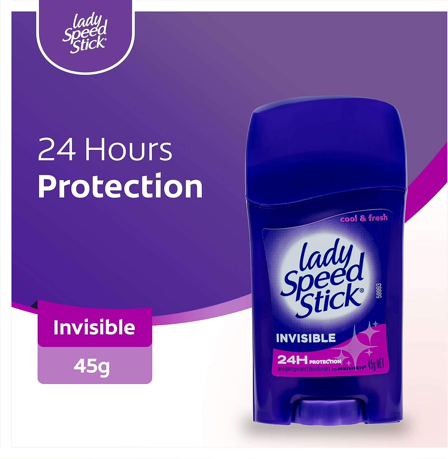 Mennen Lady Speed Stick, Women'S Antiperspirant Deodorant, 45G, Invisible Cool and Fresh Roll On, 24Hr Protection (Pack of 2) image number 3