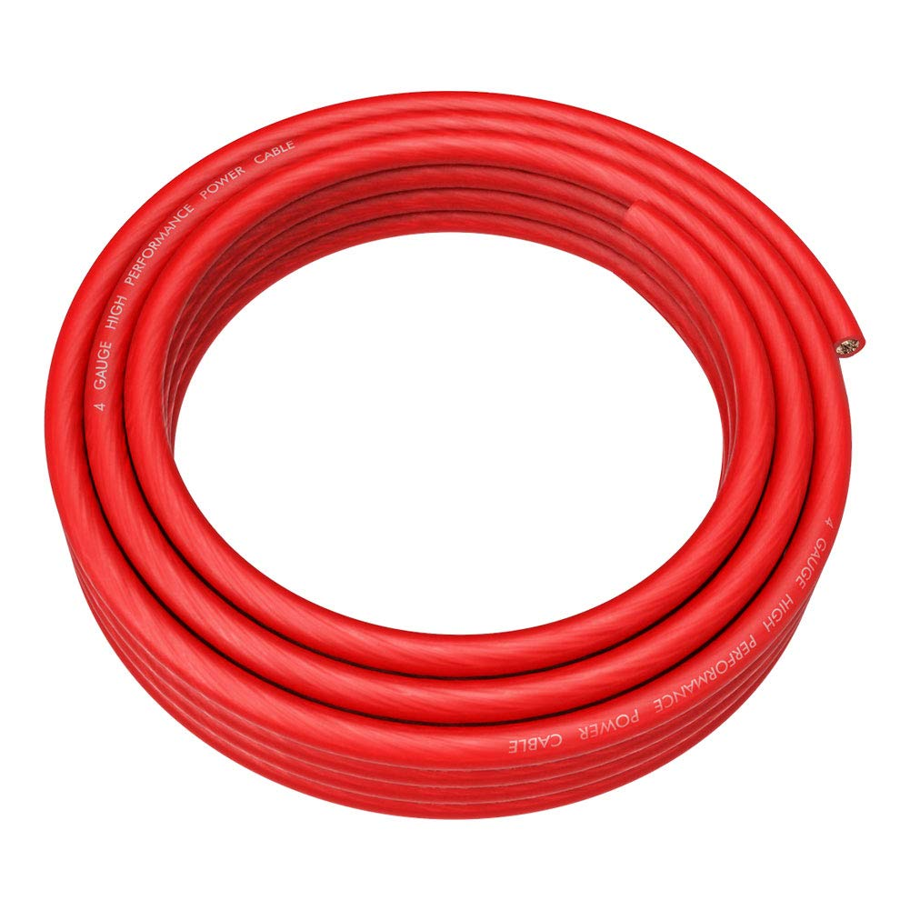 ROCKRIX 4 Gauge Red 25Ft Amplifier Amp Power/Ground Wire Soft Touch Cable image number 1