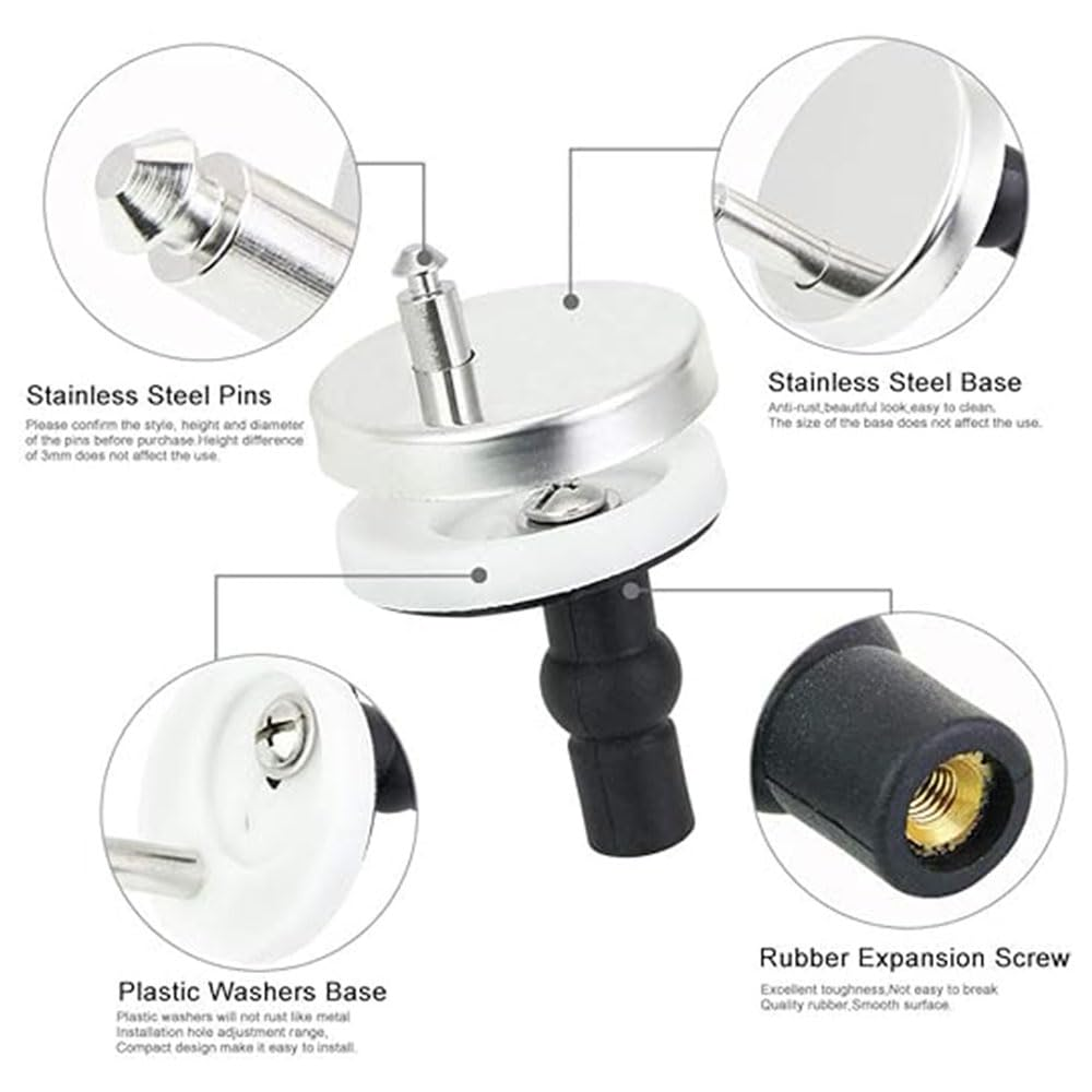 4 Pack Toilet Seat Fixing Screws, Universal Toilet Seat Fixings Fix Expanding Rubber Top Nuts Screws, Toilet Seat Bolts Kit Toilet Seat Hardware Replacement Kit for Home Bathroom Toilet Blind Holes image number 6