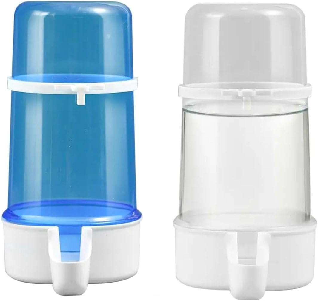 2Pcs Plastic Bird Feeder Parrot Water Feeders Parrot Water Dispenser Pet Bird Plastic Water Clip for Bird Cage Accessories Large Capacity Design