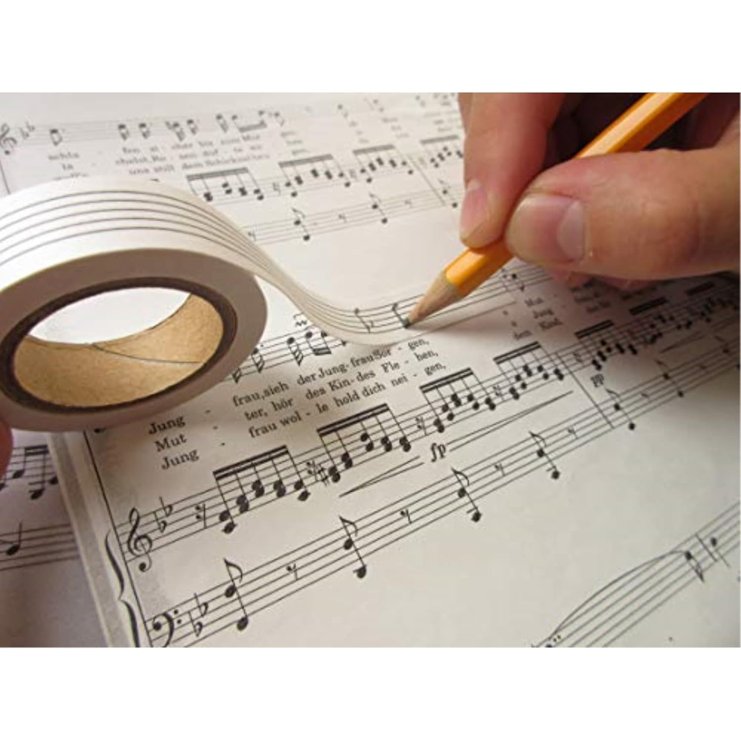 5-Line Music Staff Tape | 15Mm Wide | Detachable (Gorakusen Japan Import) image number 1