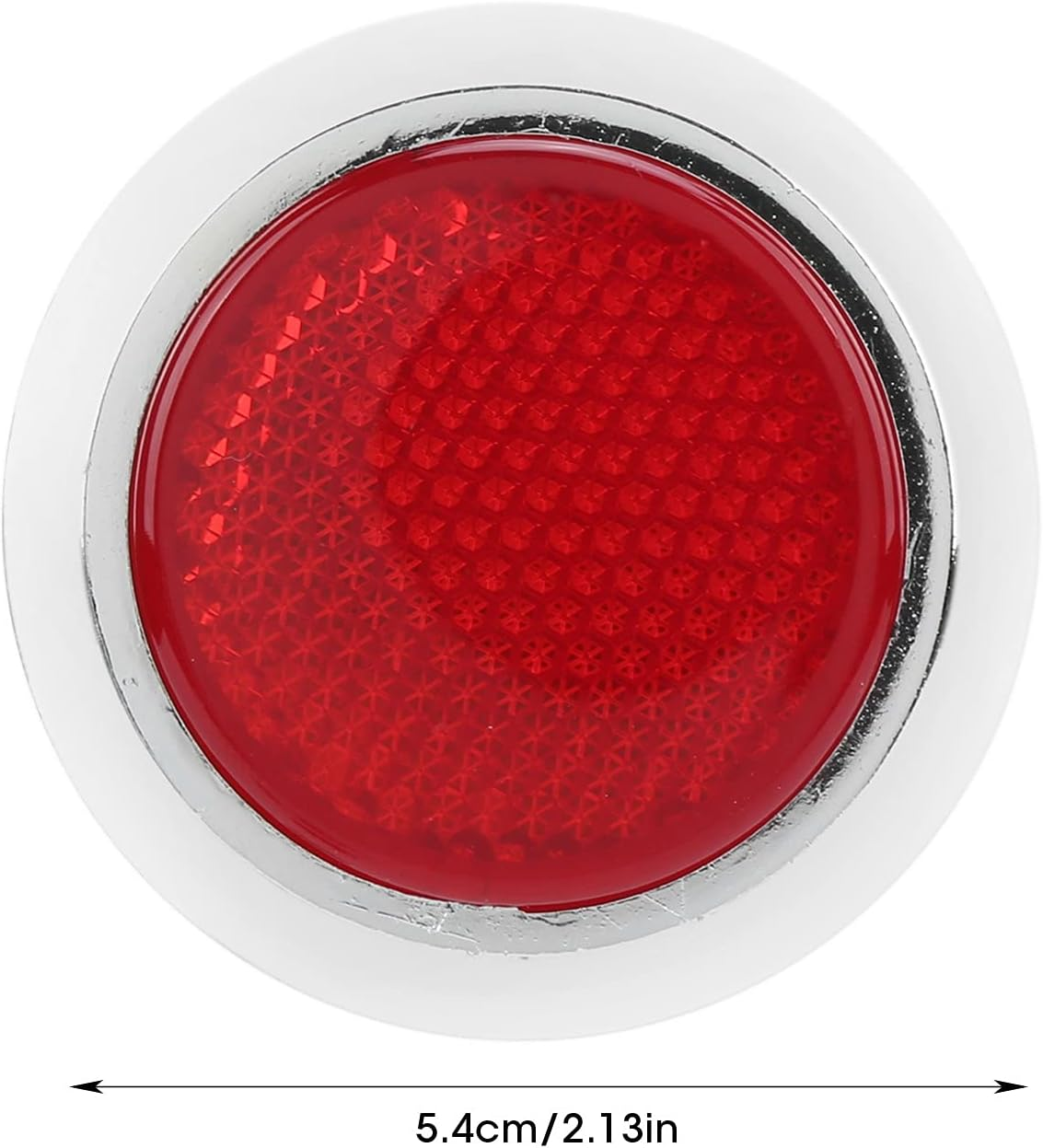 4PCS Red Reflector, ABS Chrome Trim Reflective Sticker Reflector Holder High Visibility round Reflective Protection Universal for Automobile Motorcycle image number 3