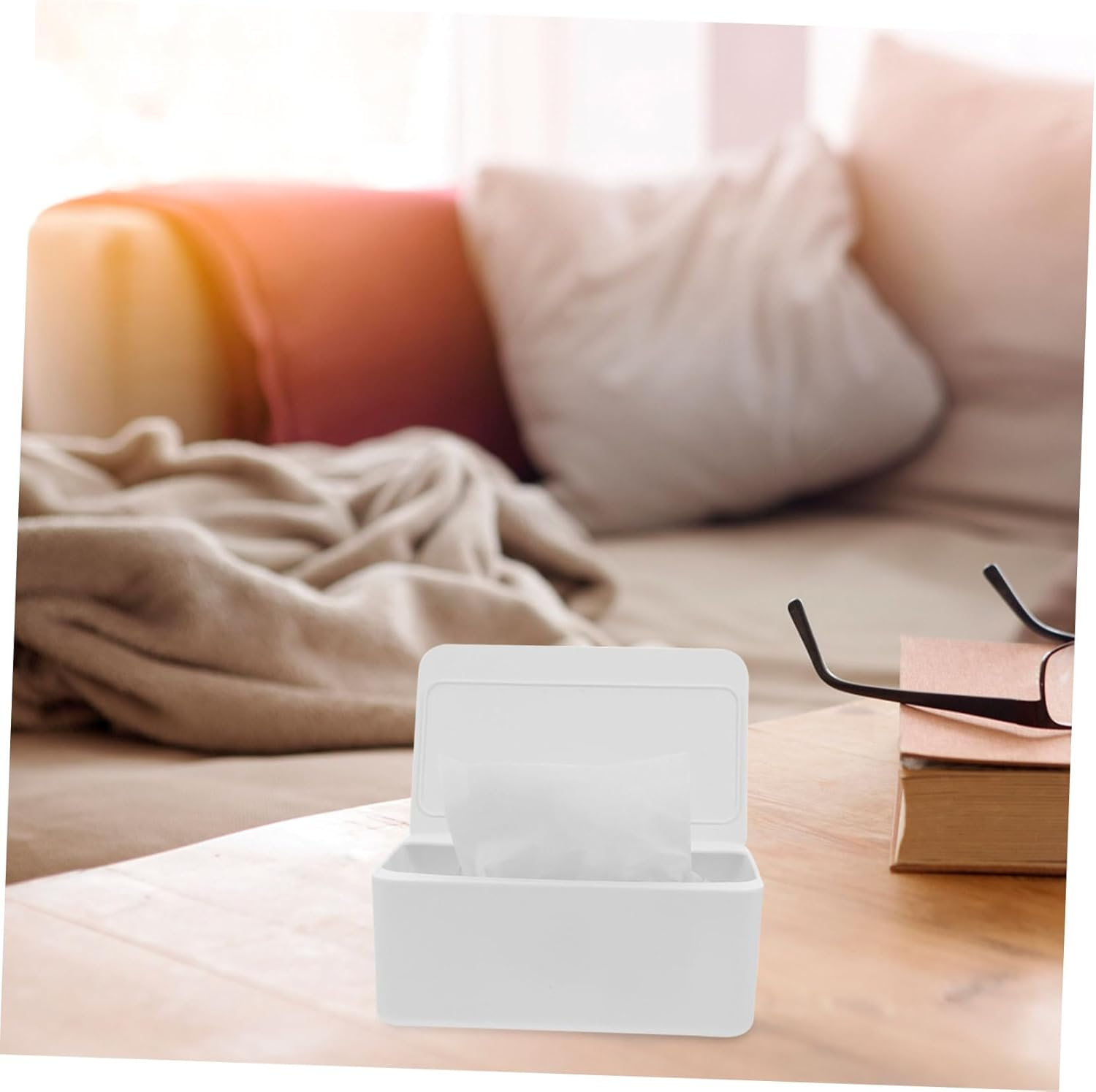 Tissue Box Storage Box Wipes Holder for Bathroom Kitchen Home Office Diaper Dispenser image number 3