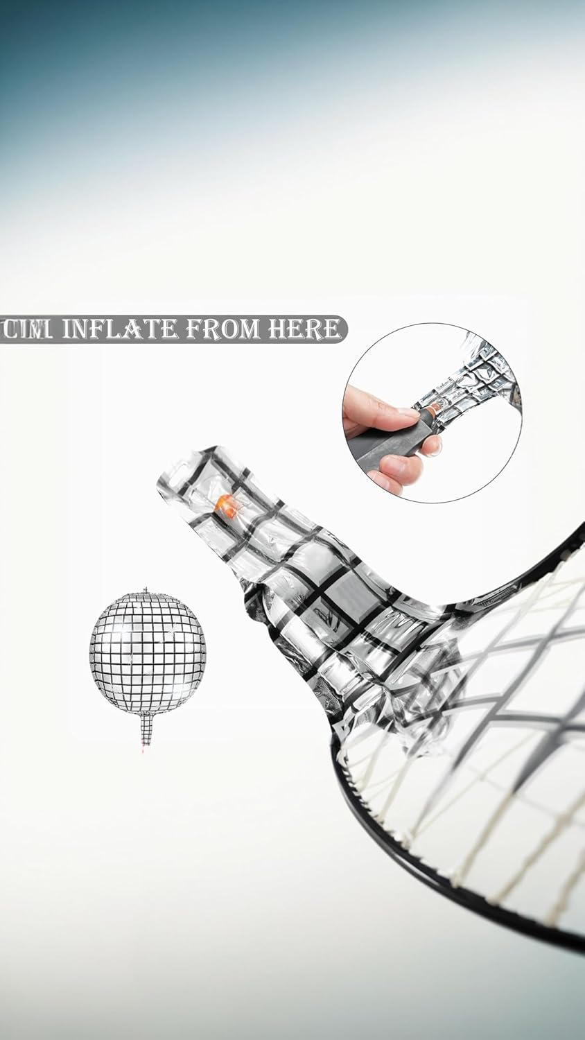 Honwor Disco Metallic Balloons Set of 5, 22 Inch 4D Mirror Foil Balloons with Air Pump, Vibrant Random Colors for Birthday & Party Decor image number 3