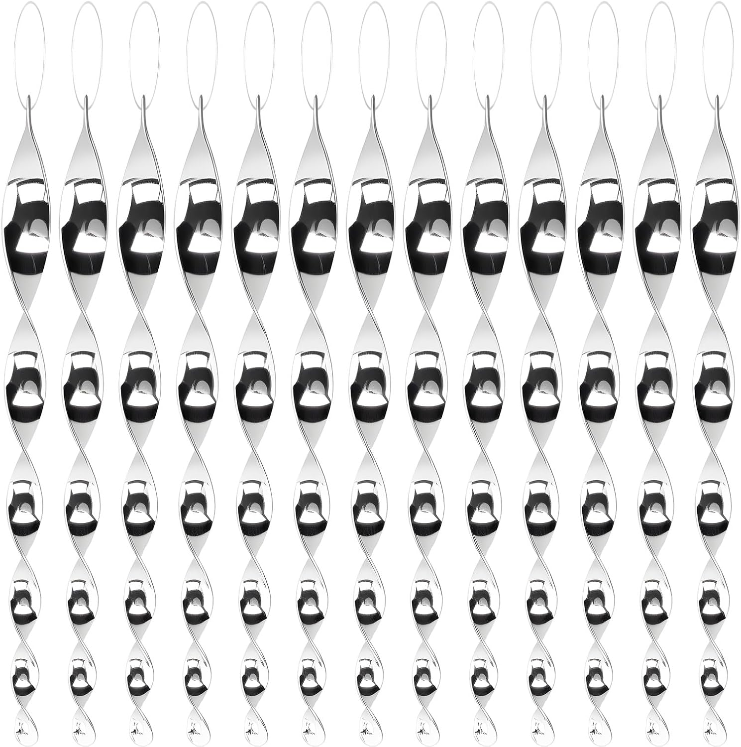 15 Pcs Bird Repellent Wind Twisting Scare Rods, Reflective Spiral Bird Deterrent Outdoor Hanging Device Silver Decorative Spinner for Garden Balcony Patio Farm Orchard Protection 30CM image number 4