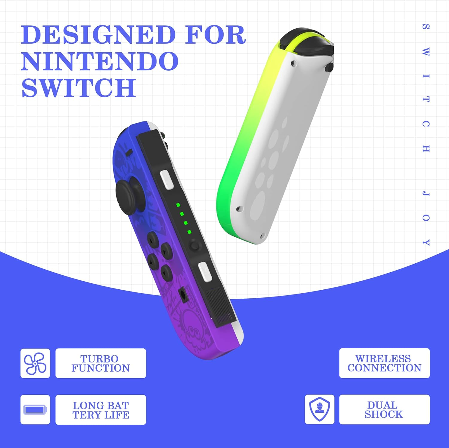 Joy Cons for Switch Controllers, Wireless Replacement for Switch Joycons, Left and Right Switch Controllers Joycon Support Sports Dual Vibration/Wake-Up/Motion Control