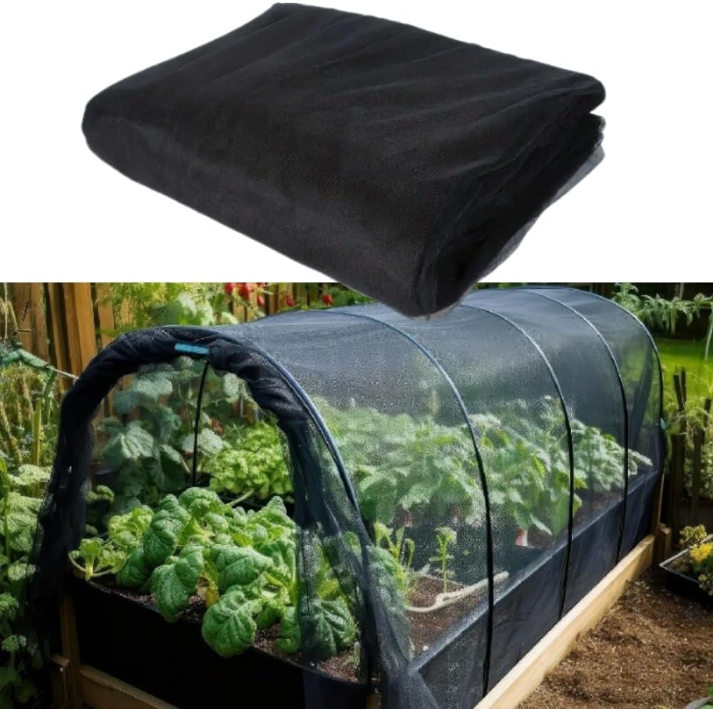 Floating Row Covers Ultra Fine Protection Mesh,2.4 X 4 M Mosquito Insect Bird Net,Bird Netting for Garden,Reusable Plant Cover Protection,Pest Barrier,For Grow Tunnel,Greenhouse,Outdoor Indoor(Black) image number 1