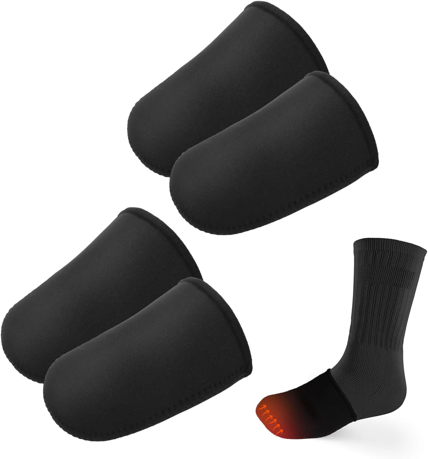 2 Pairs Toe Warmers Neoprene Thermal Toe Warmer Sleeves Toe Topper Liner for Warming Feet Hunting Cycling Running Hiking for Women Men (Size L) image number 4