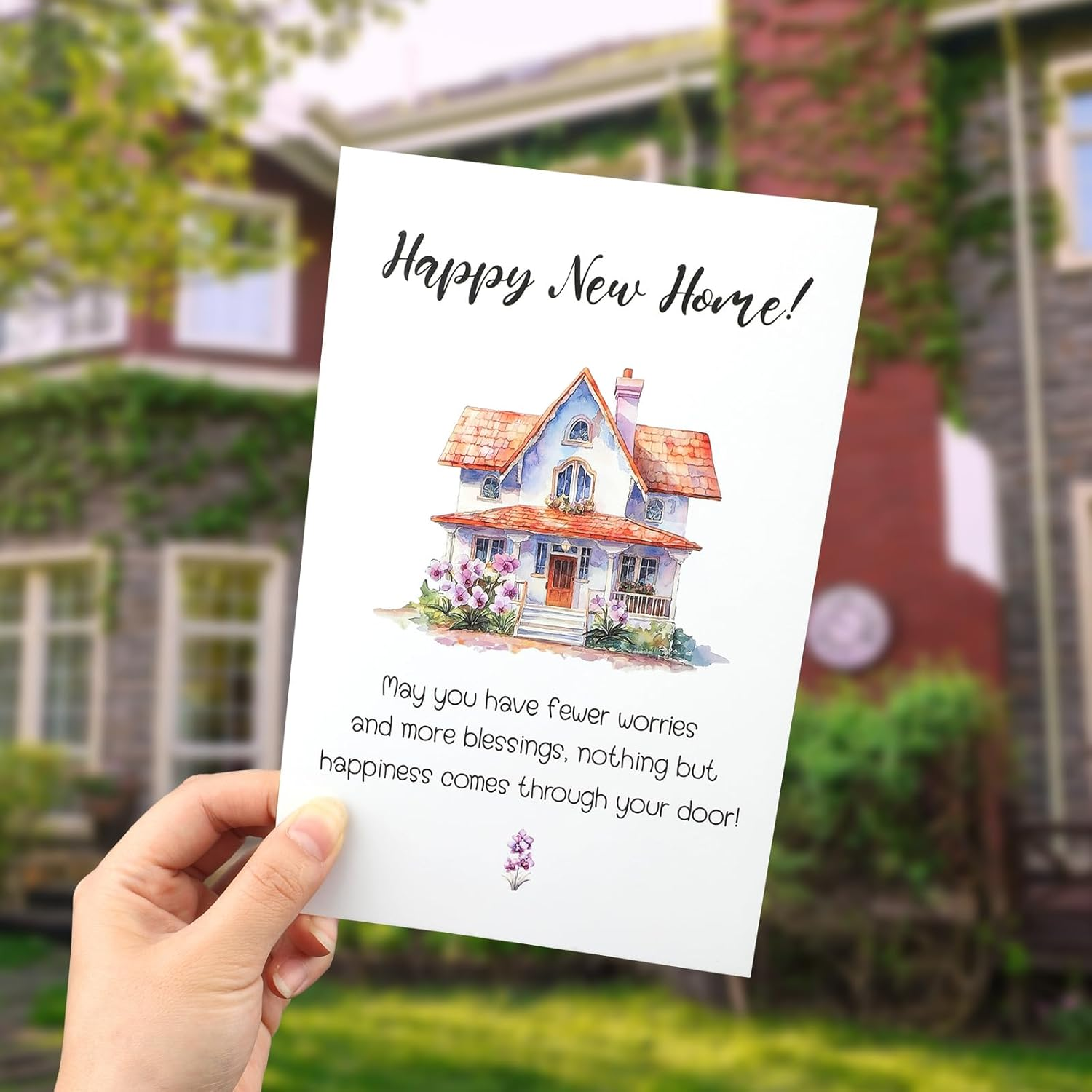NQEUEPN New Home Card, 8.07X5.31 Inch Housewarming Greeting Card with Envelope Funny New Apartment Card Congratulations on Your New House Card with Blessing Welcome New Homeowner