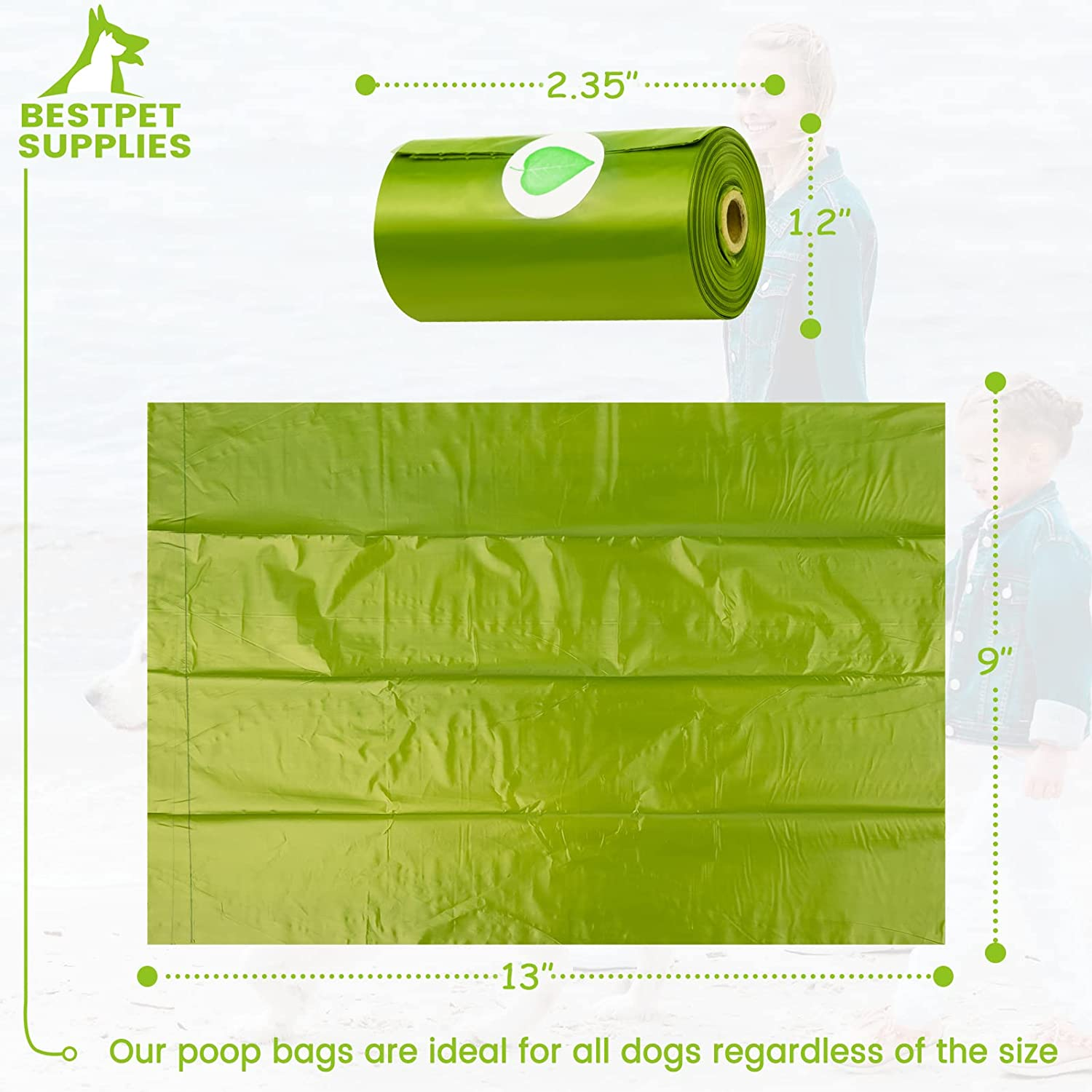 Puppydoggy Dog Poop Bags (10 Rolls,13"X9") Biodegradable Waste Bags Work with Poop Bag Dispenser and Dog Leash Extra Thick Tear Resistant Leak Proof for Walking Travel (150 Bags, Black) image number 6